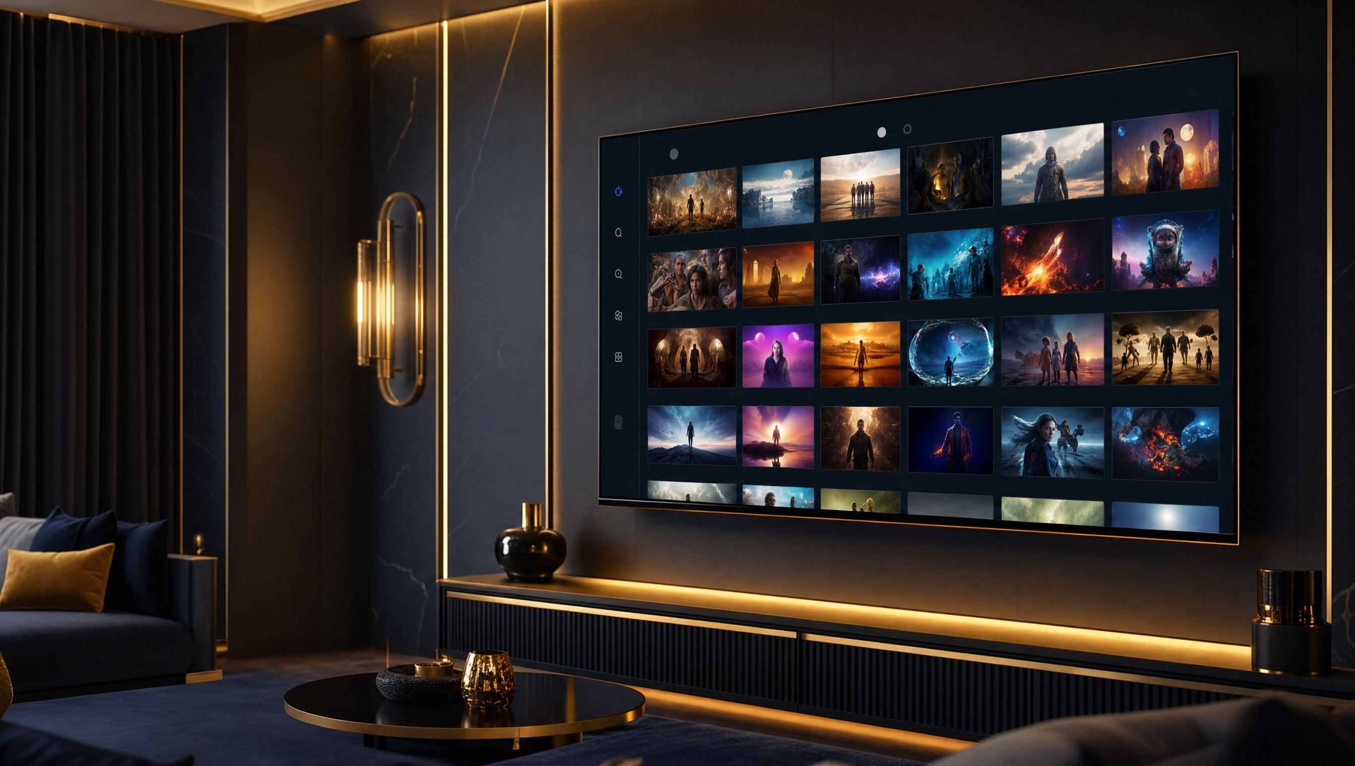 Samsung Smart TV running a Tizen IPTV player with Strong 8K in stunning 4K