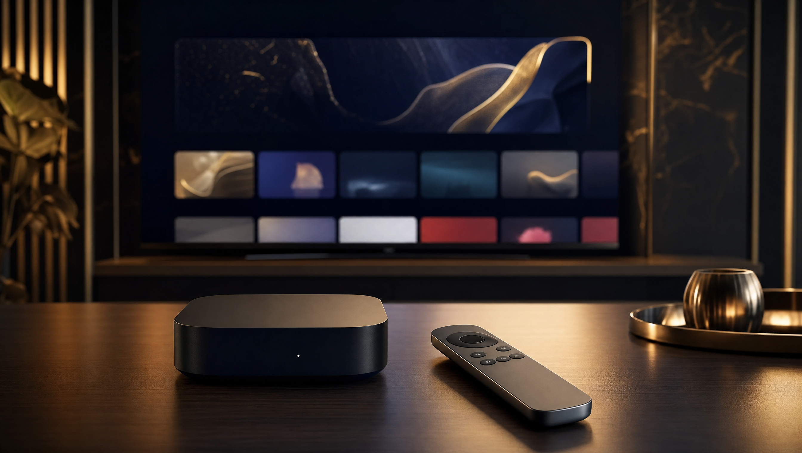 Strong 8K IPTV running on an Apple TV connected to a 4K television via tvOS