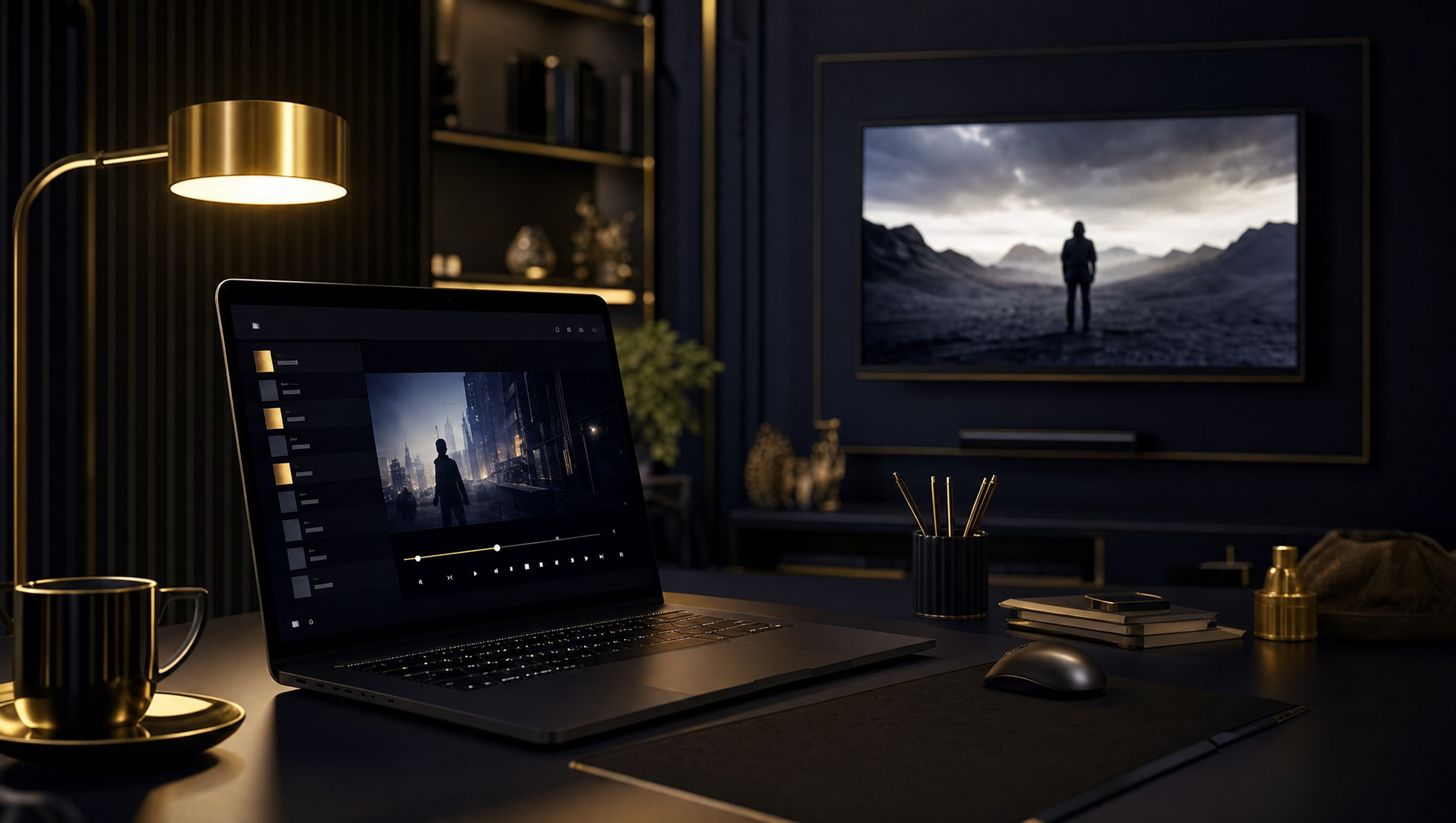 Strong 8K IPTV running on a Windows laptop and Mac with a 4K channel grid and live TV guide